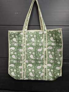 Bolso Tote Acolchado de Algodón para Mujer, Estampado Vintage, Grande, Lavable, con Forro de Lona, Bolso Pequeño de Hombro para el Mercado/Compras, para Uso Diario - Product Image 3