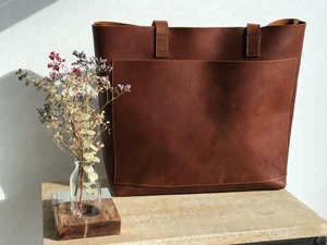 Sac fourre-tout en cuir véritable pour femme, grande capacité, sac à main, sac à bandoulière, sac de shopping, sac de travail, sac de voyage, vente en gros - Product Image 5