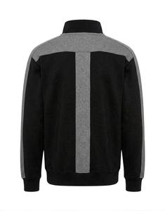 Sudadera personalizada para hombre, negra, de color sólido, con media cremallera, corte regular, informal, con capucha, para hombre, fabricante de ropa personalizada unisex. - Product Image 2