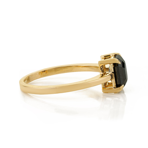 Anillo Solitario de Diamante Negro en Oro Amarillo Sólido de 14K, Nuevo y Más Vendido, para Unisex, Piedra de Nacimiento de Abril, Joyería de Moda para Damas - Product Image 5