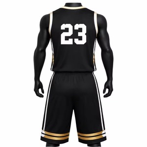 Tenue de basketball réversible personnalisée pas chère, ensemble maillot blanc et noir respirant, personnalisable avec votre nom et votre numéro - Product Image 3