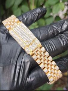 นาฬิกาข้อมืออัตโนมัติแบบกลไก รุ่น Arab Rainbow ประดับเพชรโมอิสซาไนต์ ตัวเรือนสีทอง สายสแตนเลสสตีล สำหรับทั้งชายและหญิง - Product Image 3