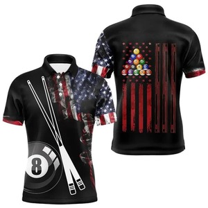 Polo de billard feuille d'érable canadienne pour homme, manches courtes, respirant, imprimé, vêtement de sport décontracté, maillot d'équipe tricoté - Product Image 4