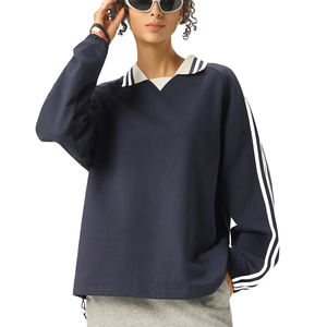 เสื้อโปโลผ้าฝ้ายแท้คุณภาพสูงขายส่ง, เสื้อสเวตเชิ้ตโอเวอร์ไซส์ลายทางสำหรับกิจกรรมกลางแจ้ง, รับสกรีนโลโก้ - Product Image 2