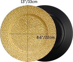 Plato Decorativo Plateado, Vajilla Redonda Elegante para Decoración de Mesa en Recepciones de Boda - Product Image 2