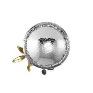 Bols en acier inoxydable texturé avec motif floral moderne en laiton sous-émaillé avec marteau pour salade noix fruits décoration de la maison - Product Image 1