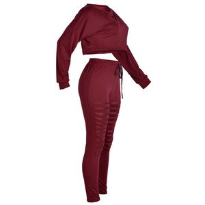Conjunto Deportivo Casual de Dos Piezas para Mujer, Estilo Regular, Color Sólido, Ropa Deportiva de Primavera, Chándal 100% Algodón Ecológico con Capucha y Pantalón Largo - Product Image 1