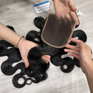 ผลิตภัณฑ์ที่ดีที่สุด ผมตรงแบบหยักศก สำหรับต่อผมแบบ HD Lace Closure  แบบ Super Double Drawn ผมเวียดนามแท้ 2x6 4x4 5x5 7x7  แบบเย็บด้วยเครื่องจักรสองชั้น - Product Image 3