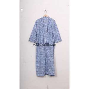 Kimono de Algodón Hecho a Mano con Estampado Floral, Ligero, para Verano, Spa, Baño, Estilo Casual, Largo hasta la Rodilla, para Dormir, Playa, Bikini - Product Image 2