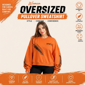 Women Oversized Pullover Sweatshirt Crew Neck Printed French Terry Shirt Ladies Knitted Winter Wear <b>Top</b> Women Casual <b>Sweat</b> Tee - Product Image 2