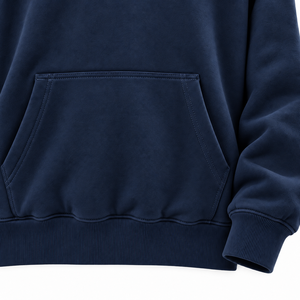 <b>Navy</b> Blue Oversized Hoodie <b>Men</b> Unisex Drop Shoulder Pullover Sweatshirt with Kangaroo Pocket Casual <b>Fleece</b> Top - Product Image 3