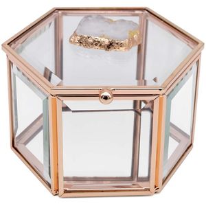 เครื่องประดับงานแต่งงาน Gold เรขาคณิตกล่องแก้วหิน - Product Image 2