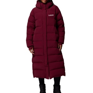 Chaqueta Larga Acolchada de Plumón para Mujer, Informal, de Alta Calidad, con Cierre Completo de Cremallera y Botones, Chaqueta Larga de Invierno - Product Image 1