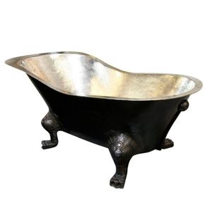 Baignoire autoportante ovale en cuivre martelé marron de luxe pour la maison et l'hôtel CH-997 Portable - Product Image 4