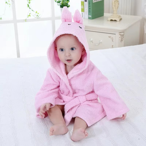 Gray Cartoon Hooded <b>Bath</b> <b>Robe</b> for Newborn Baby Terry Cloth Wearable <b>Towel</b> with Printed Belt and Ears - Product Image 6