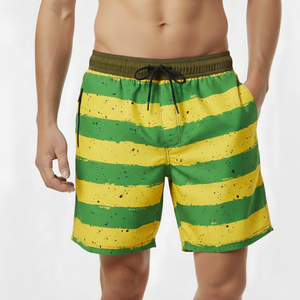 Shorts de bain unis pour hommes en gros – Écologiques, infroissables, séchage rapide, anti-UV, respirants, en coton/polyester - Product Image 1