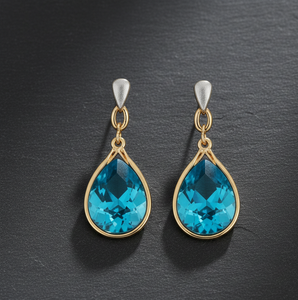 Pendientes Colgantes Hechos a Mano con Perlas Azules de 5 Pulgadas, Piedra de 14x16MM, Plata de Ley 925, Chapados en Oro de 18K, Regalo para Ella, Precio al por Mayor - Product Image 3