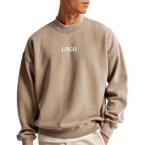 Sweat-shirts à col rond surdimensionnés pour hommes, 100% coton, personnalisables avec logo, vierges, épais, pour broderie, vente en gros - Product Image 1
