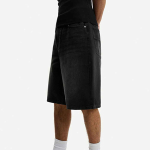 Pantalones Cortos de Verano para Hombre, Estilo Urbano, Rectos, Personalizados, Holgados, Desgastados, Lavado Oscuro, 100% Algodón, Denim Sólido, Jeans Vintage a la Moda - Product Image 4