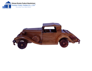 Thanh Tung Thinh Wooden Vintage Car Model Handmade Decorative Piece for Living Room - Product Image 1