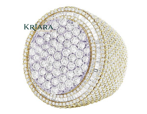 Bague de cocktail en argent 925 avec moissanite, taille brillant rond, sertissage pavé, forme boule de luxe, unisexe, pour mariage - Product Image 3