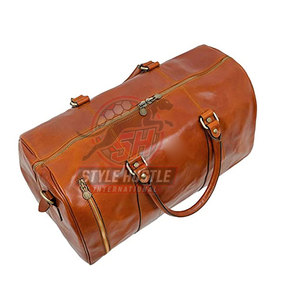 Personnalisez votre propre logo, sacs de voyage en cuir de la meilleure qualité, sacs de voyage en cuir en gros avec étiquette privée, fabriqués au Pakistan - Product Image 4