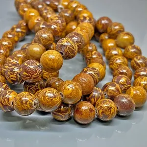 Perles de jaspe naturel Mariam de 4 mm, lisses et rondes, qualité AA, pour la fabrication de bijoux, vente en gros - Product Image 5