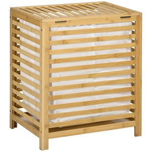 Cesto Portabiancheria in Bambù Resistente con Coperchio, Cesto Portabiancheria per Bagno e Camera da Letto - Product Image 1