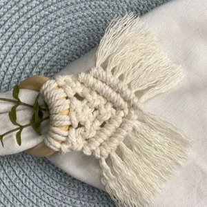 6 anillos de servilleta de macramé, decoración de mesa de boda estilo boho, anillo de servilleta bohemio, decoración de boda bohemia, decoración de mesa. - Product Image 1