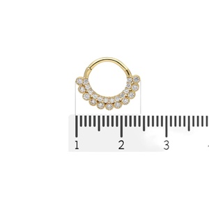 Boucles d'oreilles créoles en argent sterling 925 plaqué or 14 carats avec zircon, bijoux de piercing pour septum, daith et nez - Product Image 3