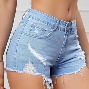Shorts en jean pour femme taille haute, super déchirés et délavés sur mesure, pour un ajustement décontracté parfait 2025 - Product Image 5