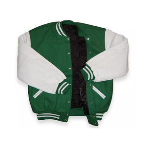 Blouson universitaire unisexe Chicago imperméable coupe-vent avec intérieur matelassé, coupe ample, lettrage en feutre, style streetwear formel printemps - Product Image 3