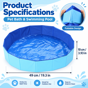 Piscine pliable pour animaux de compagnie, piscine portable pour chiens, piscine pour animaux de compagnie en tissu composite durable pour chiens et chats - Product Image 4