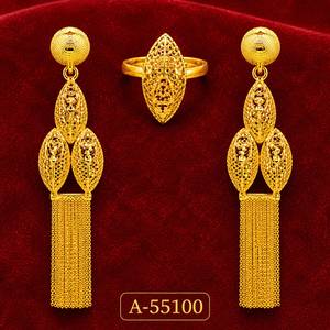 Pendientes de tuerca chapados en oro de 24 quilates de MOLL JEWELLERS, diseño vintage con borlas, forma de corazón coral, lujo para mujer, A-55094, joyería para fiestas - Product Image 4