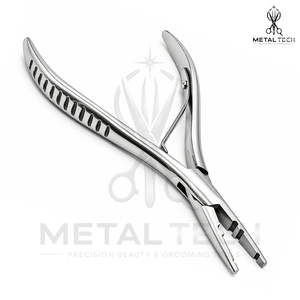 Pince de retrait d'extensions capillaires en acier inoxydable avec poignée ergonomique rainurée, ouvre-anneaux micro-liens, outils de démolition de liens à la kératine - Product Image 4