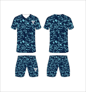 Custom sublimated soccer uniform V-neck short sleeve jersey Camouflage pattern moisture wicking Unisex soccer jerseys - Product Image 5