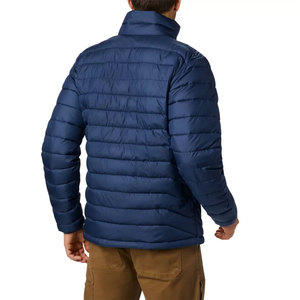 Chaqueta Acolchada de Invierno para Hombre, Color Sólido, Cuello Alto, Resistente al Viento, Cierre Frontal, Informal, de Poliéster - Product Image 6