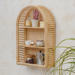 Wholesale Premium Quality Natural Bamboo Arched Shelf Luxury Handmade Wall Decor Storage for Modern Living Space - Product Image 1