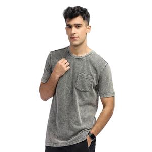 Camiseta de algodón personalizada de alta calidad duradera, camiseta de manga corta teñida con lavado ácido Vintage para hombres, disponible en tamaño y color personalizados - Product Image 1