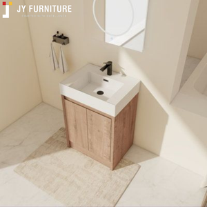 JY Project Customized Vietnam Modern Wall Mounted Bathroom <b>Vanity</b> MDF Plywood Cabinet <b>with</b> Sink <b>Mirror</b> for Hotels Commercial - Product Image 6