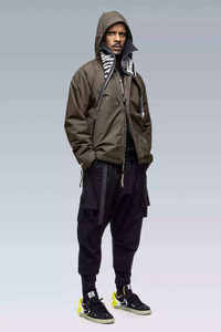 Custom <b>Men's</b> Waterproof Techwear <b>Jacket</b> Urban Tactical Windbreaker Cyberpunk Hooded Streetwear Functional Olive Green Parka Coat - Product Image 3