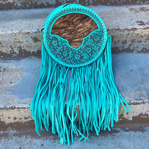 Bolso Bandolera Boho Estilizado 2026 con Diseño Floral Tallado a Mano, Forma Circular y Ligero - Product Image 1