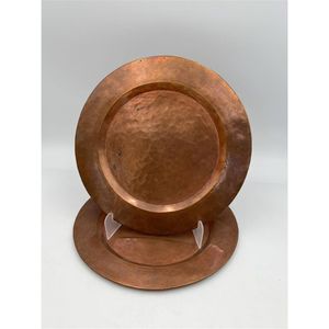 Assiette de présentation vintage style ferme, chic et délavé, en zinc, sous-assiette ronde décorative pour la mise en table d'hôtel et de fête - Product Image 4