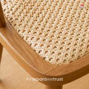 Modern Solid Wood Restaurant Dining Chair with Rattan Seat | Commercial Cafe Hotel <b>Bistro</b> Furniture | OEM ODM Custom - Product Image 2