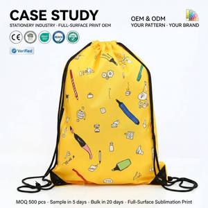 Drawstring Closure for Sports & School Polyester Cartoon Fashion <b>Kids</b> Sport <b>Backpack</b> with Cute Custom Design UV Printing - Product Image 6