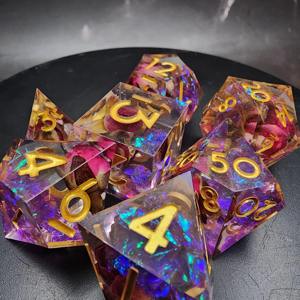 ชุดลูกเต๋าเรซิ่นแบบพกพาสำหรับการเดินทาง ลูกเต๋าเรซิ่นหลายเหลี่ยมสำหรับเกม RPG ระดับมืออาชีพ ขายส่งอุปกรณ์เสริมสำหรับเกม - Product Image 3