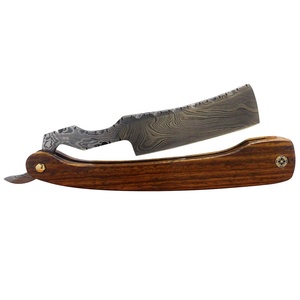 Maquinilla de afeitar recta de un solo filo de acero de Damasco profesional para hombres, peluqueros, hoja de afeitar facial y cuchillo para cortar pan - Product Image 5