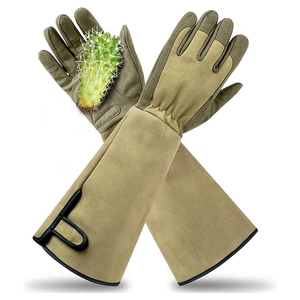 Gants de jardinage vert olive à manches longues avec design à manches allongées pour la plantation et la manipulation des plantes, gants de travail pour femmes et hommes - Product Image 1