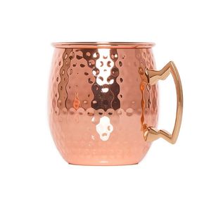 Collection de mugs Moscow Mule en cuivre martelé rustique, style antique, pour restaurants et bars - Product Image 2