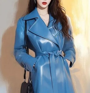 Vestes en cuir véritable tendance pour femmes, manteaux longs en peau de mouton personnalisés, design élégant, manteaux en cuir de vachette - Product Image 6